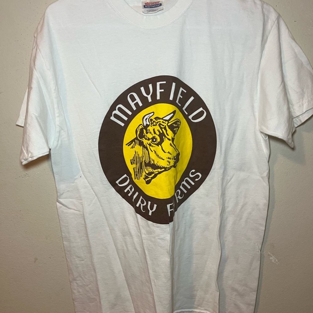 Hanes White vintage Tee with Mayfield Graphic
